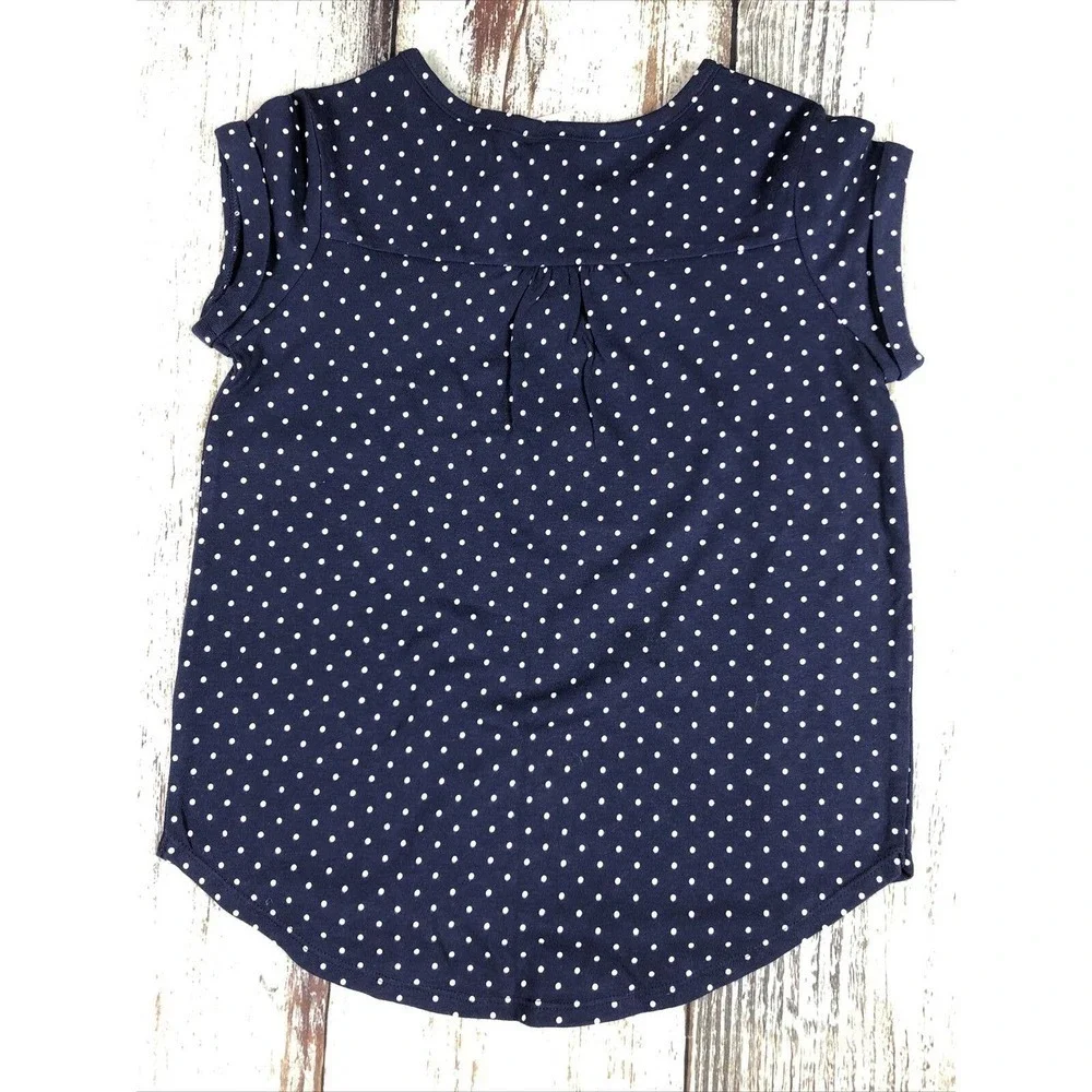 NWT Gymboree Blue Polka Dot Short Sleeve Tee Top Girls 8